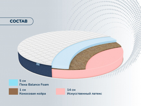 Матрас Dimax Раунд 20 микс кокос 